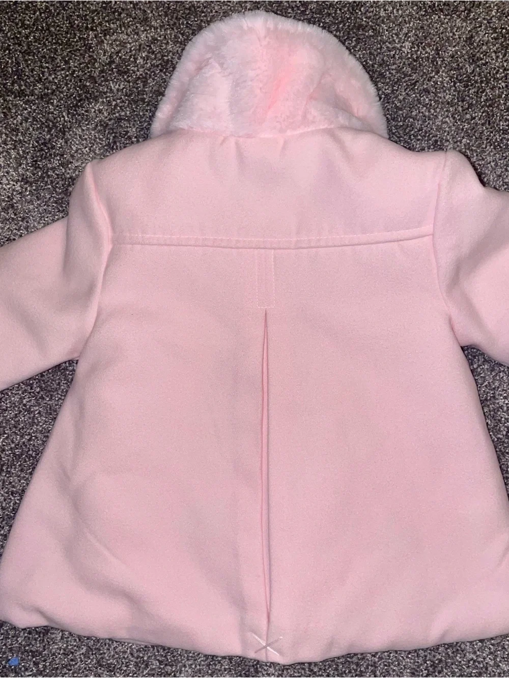 MICHAEL Michael Kors Girls' Light Pink Puffer Jacket with Faux Fur Hood+ peacoat